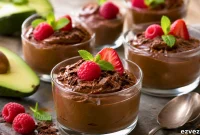 Two Avocados Blended with Melted Chocolate for Lusciously Creamy Mousse Without Cream