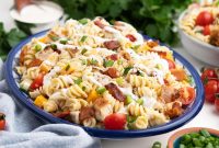 Creamy Chicken Bacon Ranch Pasta Salad Recipe for Summer BBQs