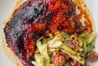 Harissa Roast Chicken with Crunchy California Grape, Celery & Tahini Salad