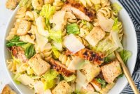 Creamy Chicken Caesar Pasta Salad Recipe for Dinner