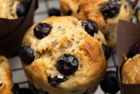 Moist Blueberry Banana Muffins with Brown Sugar Crumble