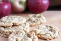 Crispy Toffee Apple Cookies with Caramel Drizzle