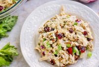 Cranberry Chicken Salad Recipe with Crunchy Pecans and Yogurt Dressing