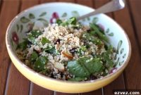 Quinoa Salad with Spinach, Cranberries and Toasted Nuts