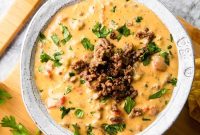 Creamy Ground Beef and Velveeta Queso Dip Recipe
