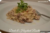 Duck and Hazelnut Risotto Drizzled with Hazelnut Oil