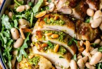 Basil Chicken and Arugula Salad with Lemon Vinaigrette