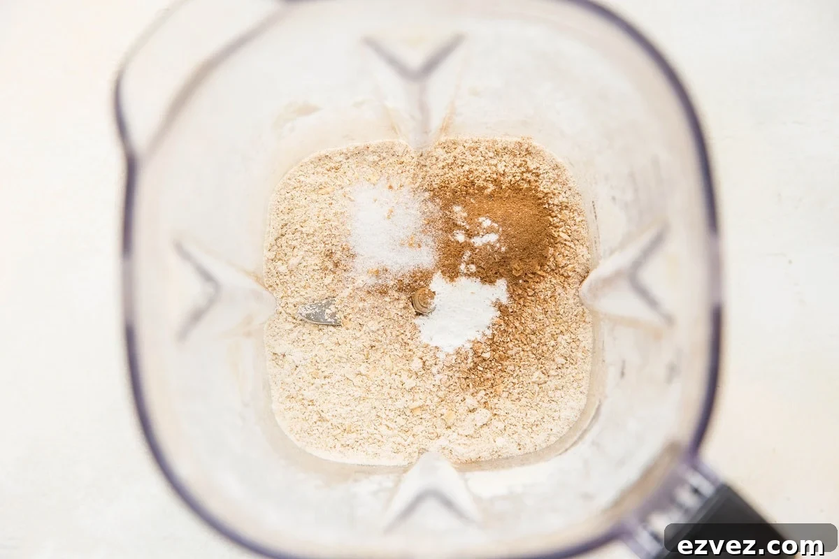 oat flour from rolled oats in a blender