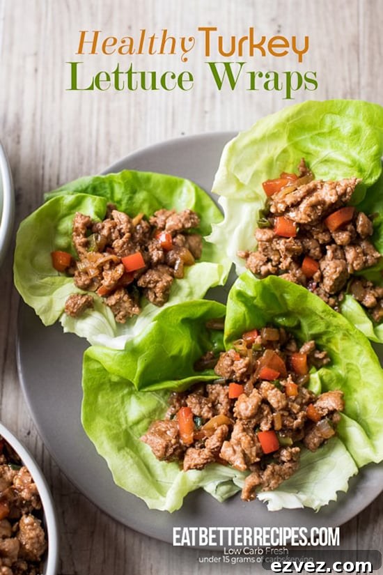 Healthy Turkey Lettuce Wraps on plate