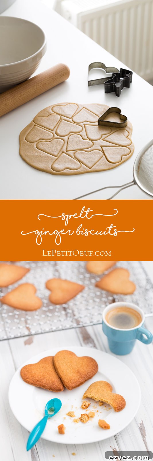 Today I'm sharing what might be the very first recipe that I ever wrote down. An easy baking recipe for ginger biscuits which I have now modified to include spelt. These spelt ginger biscuits are so simple that a five year old could make them (and probably has, judging by the writing).
