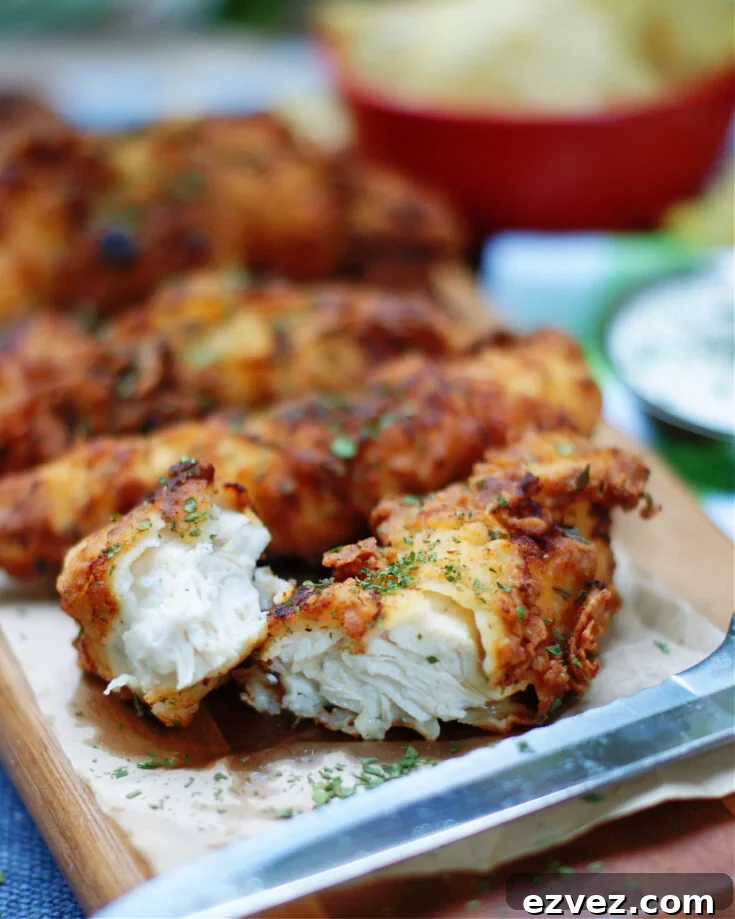 ranch chicken tenders showing crisp breading and tender chicken