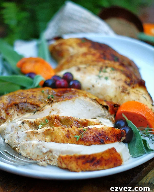 Slices of oven roasted creole turkey breasts