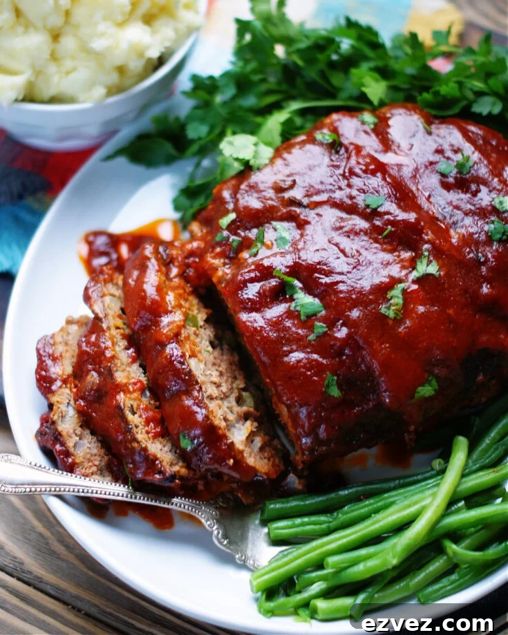 Classic meatloaf recipe with best savory glaze