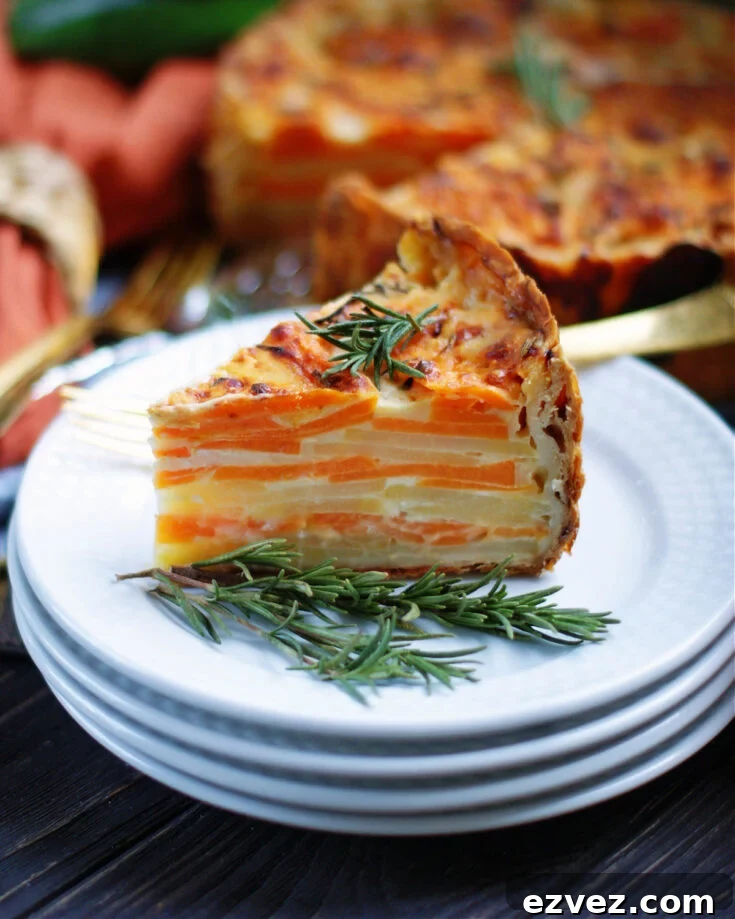 A gratin. or au gratin potatoes, has layers of potatoes, cheese, a drizzle of cheese and a top crust
