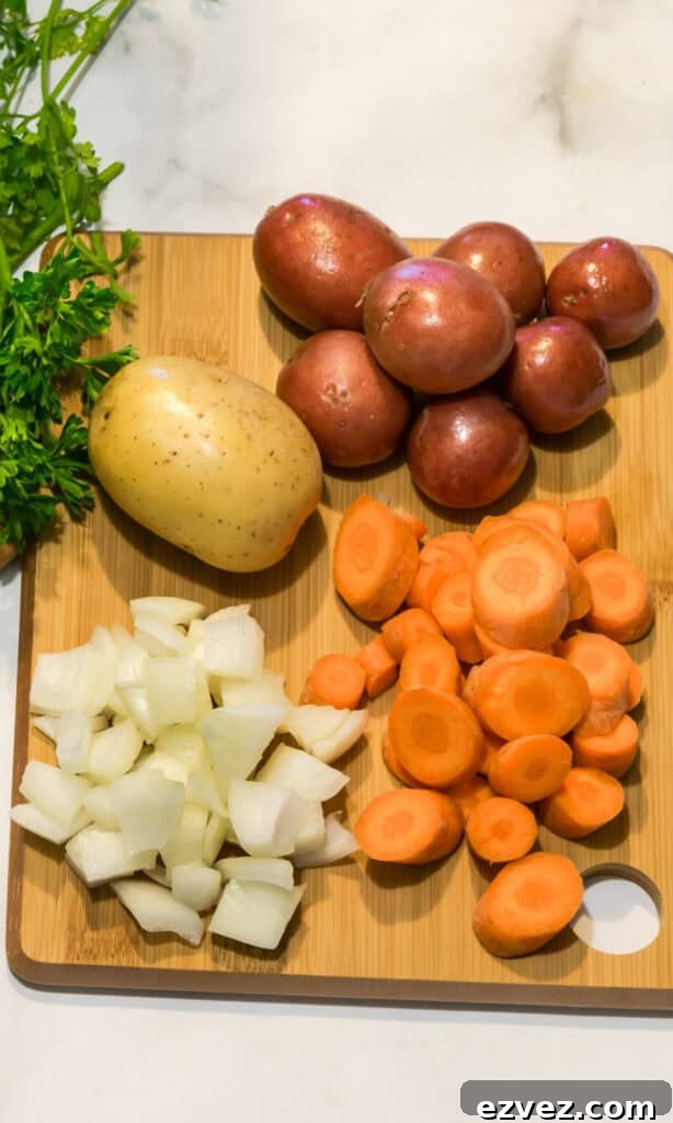 Onions, carrots and potatoes. 