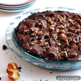 Chocolate peanut butter cup pie