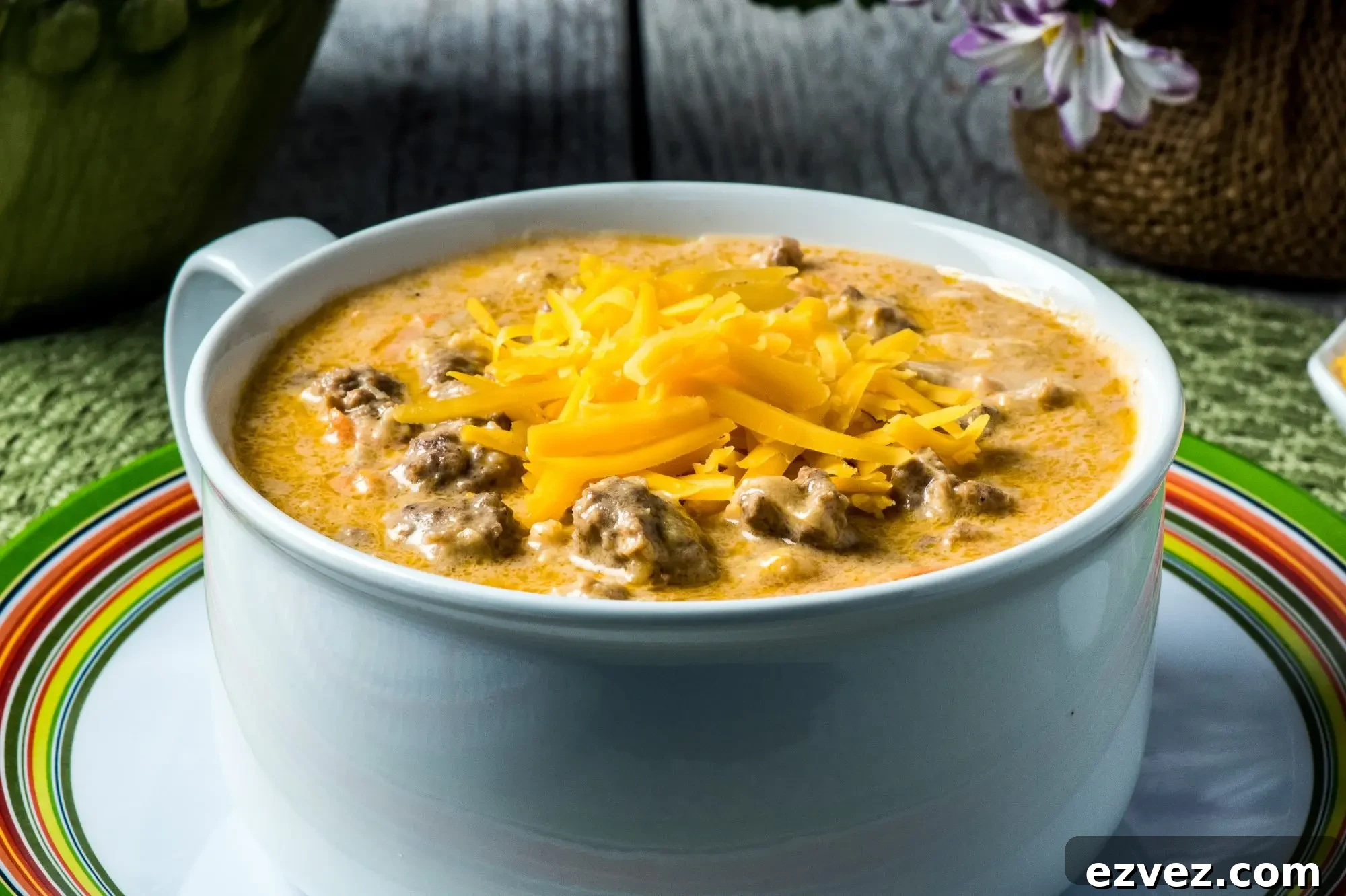 Ingredients for cheeseburger soup