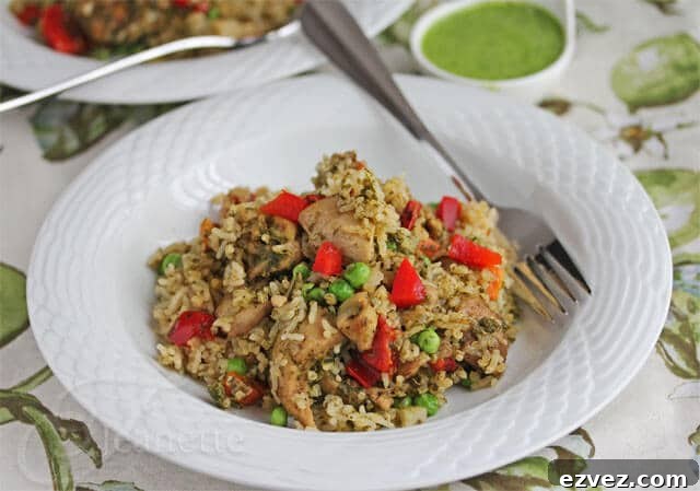 Peruvian Green Chicken with Rice and Quinoa © Jeanette's Healthy Living