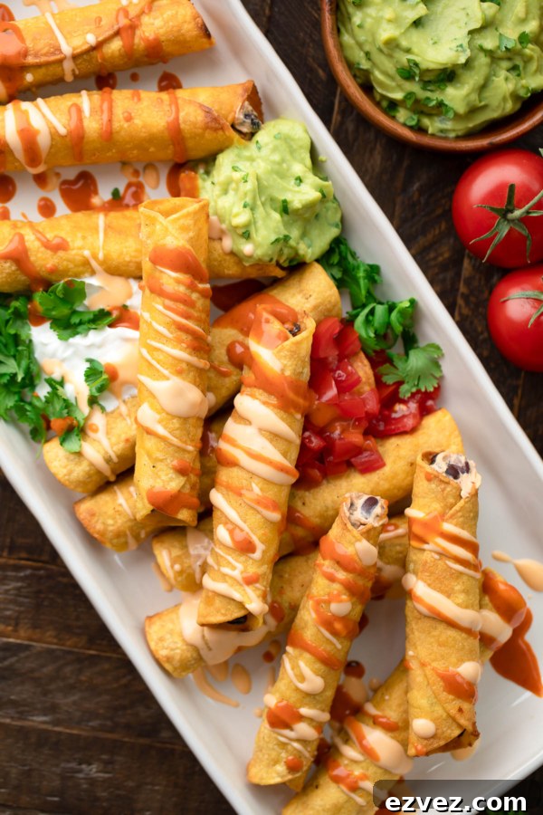 Crispy Chipotle Black Bean Taquitos
