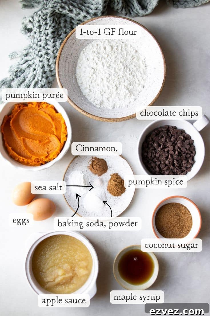 Ingredients for Pumpkin Chocolate Chip Muffins