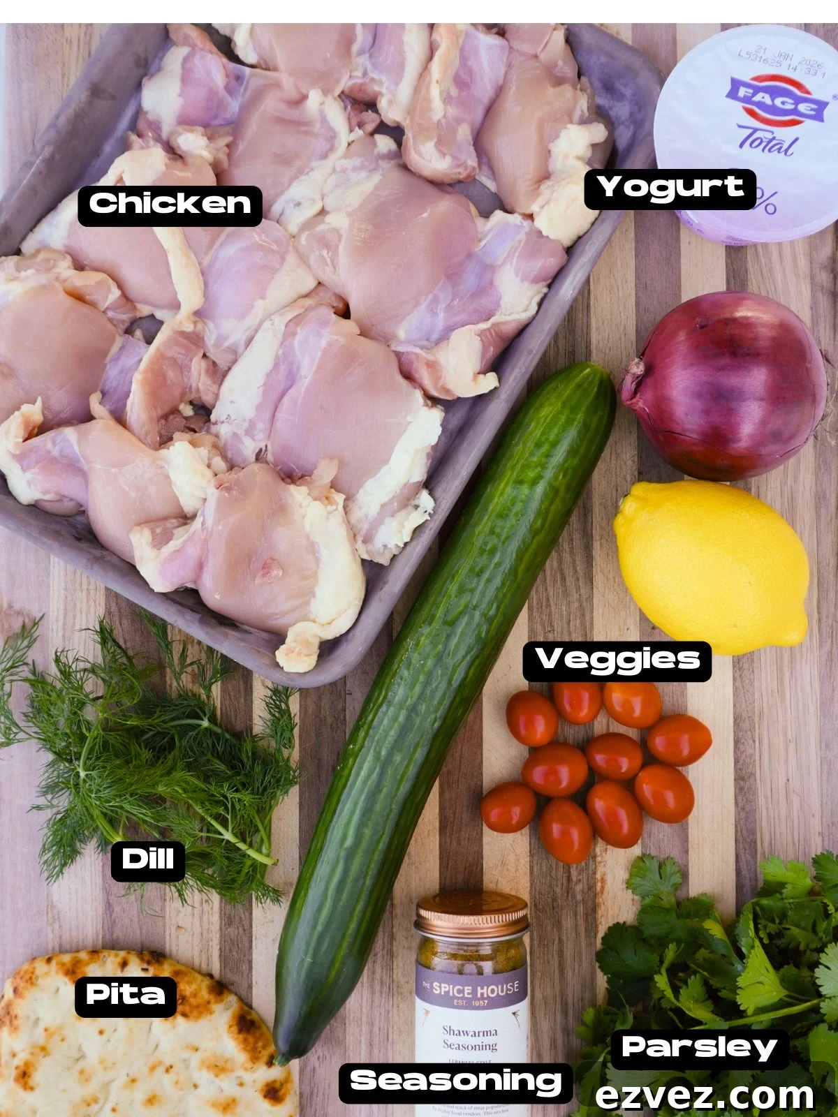 Authentic Grilled Chicken Shawarma Recipe for Flavorful Meals 3 Grilled Chicken Shawarma ingredients.