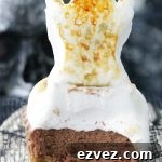 ghostly s'mores cheesecakes with bite taken out
