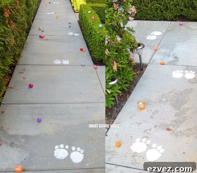 Easter Bunny Trail - using flour and an aluminum pan!