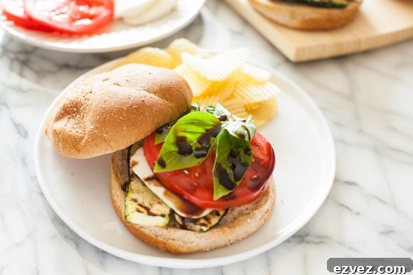 Grilled Zucchini Caprese Sandwich from thelittlekitchen.net