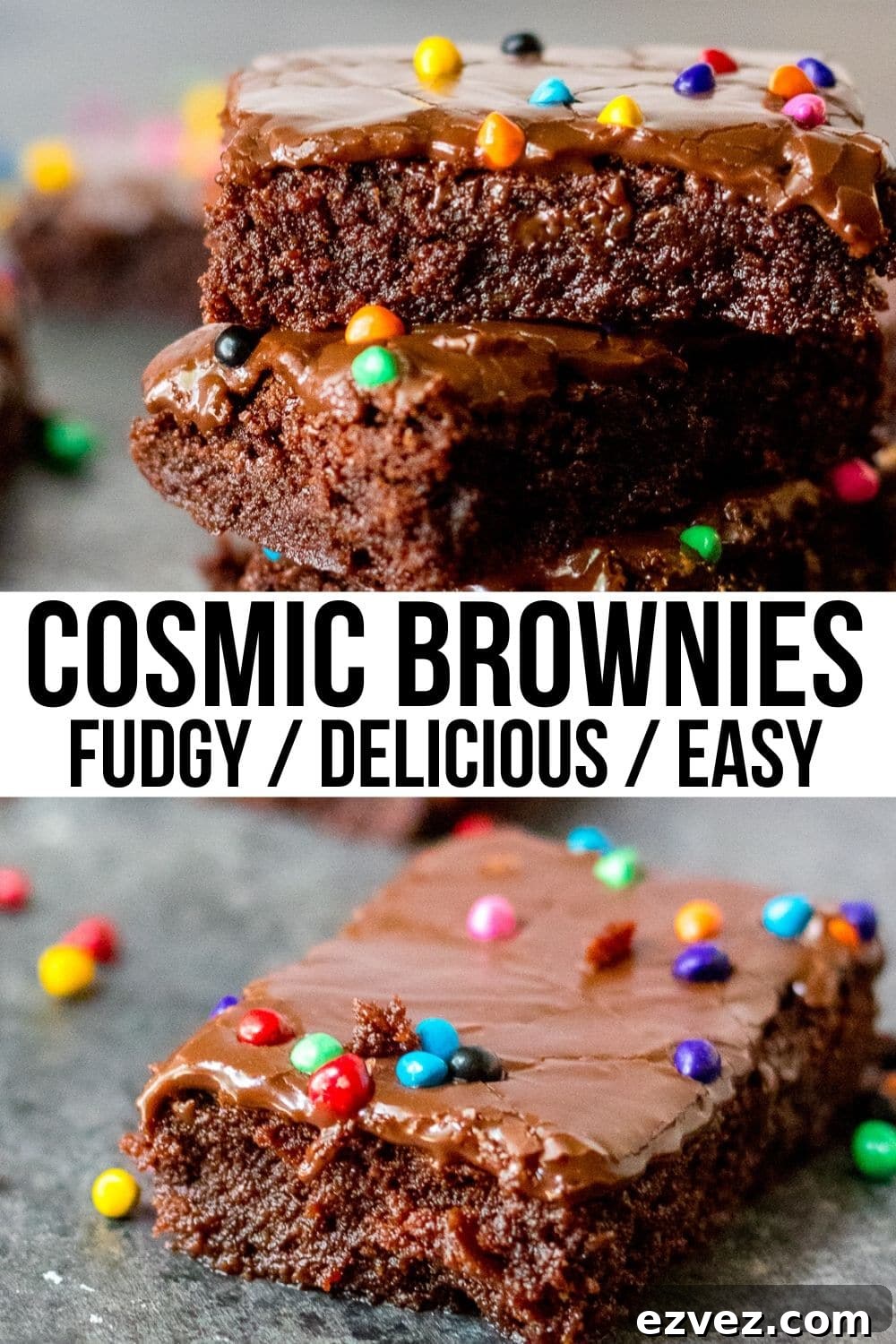 Cosmic Brownies Recipe — Fudgy, No-Bake Chocolate Squares 10 collage of cosmic brownies