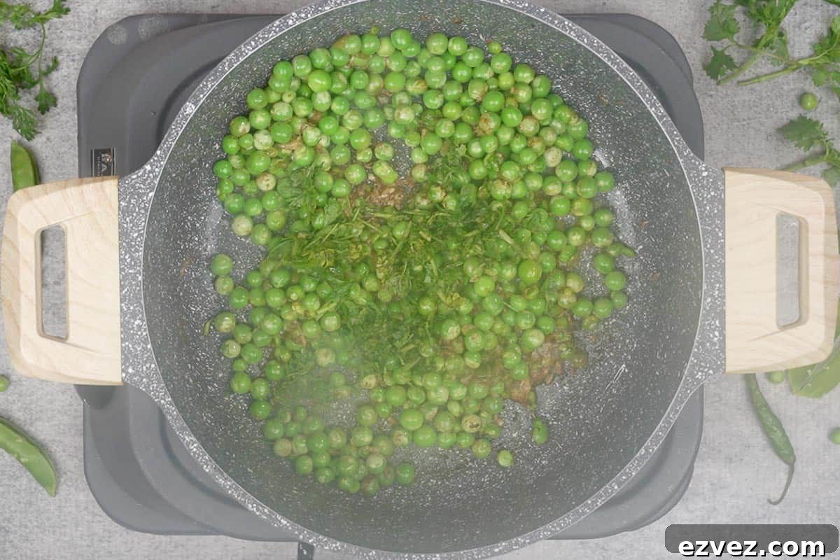 Lime juice and cilantro stirred in.