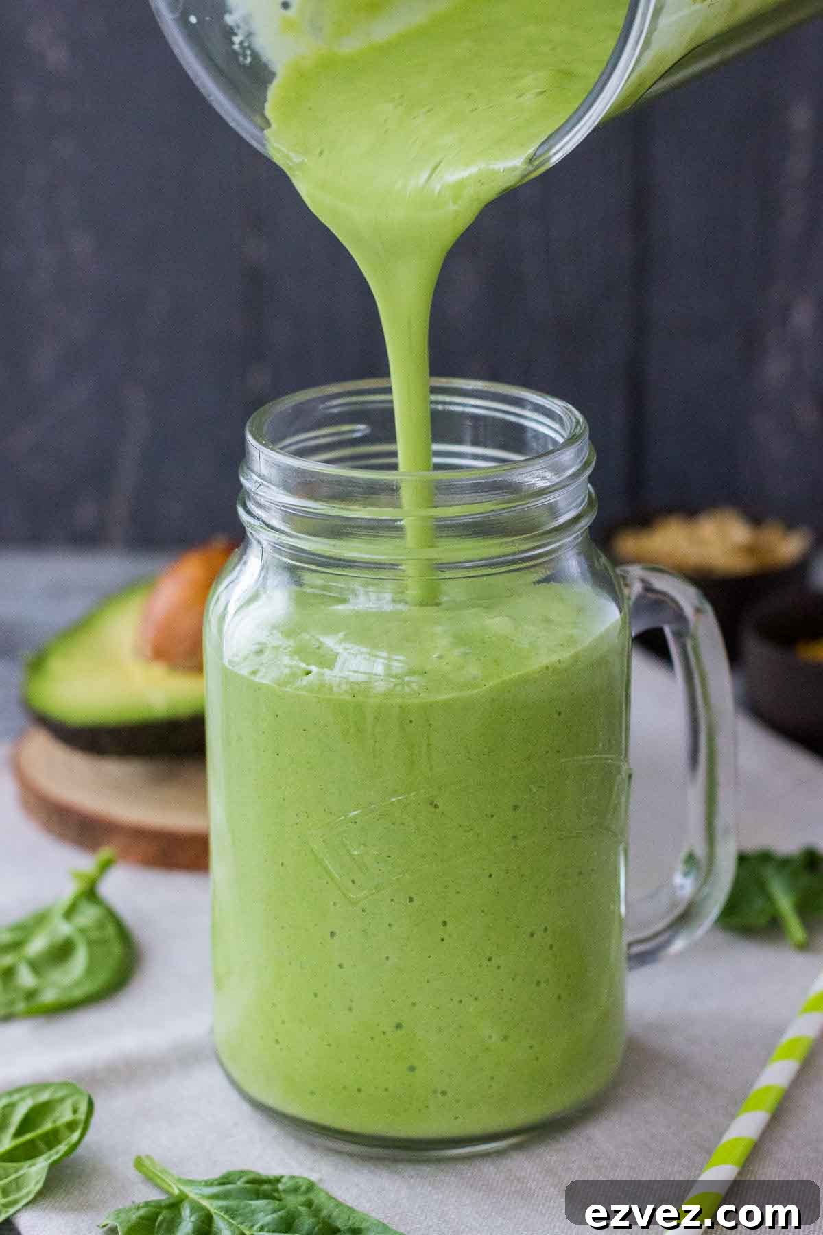 Creamy Avocado Smoothie in a glass