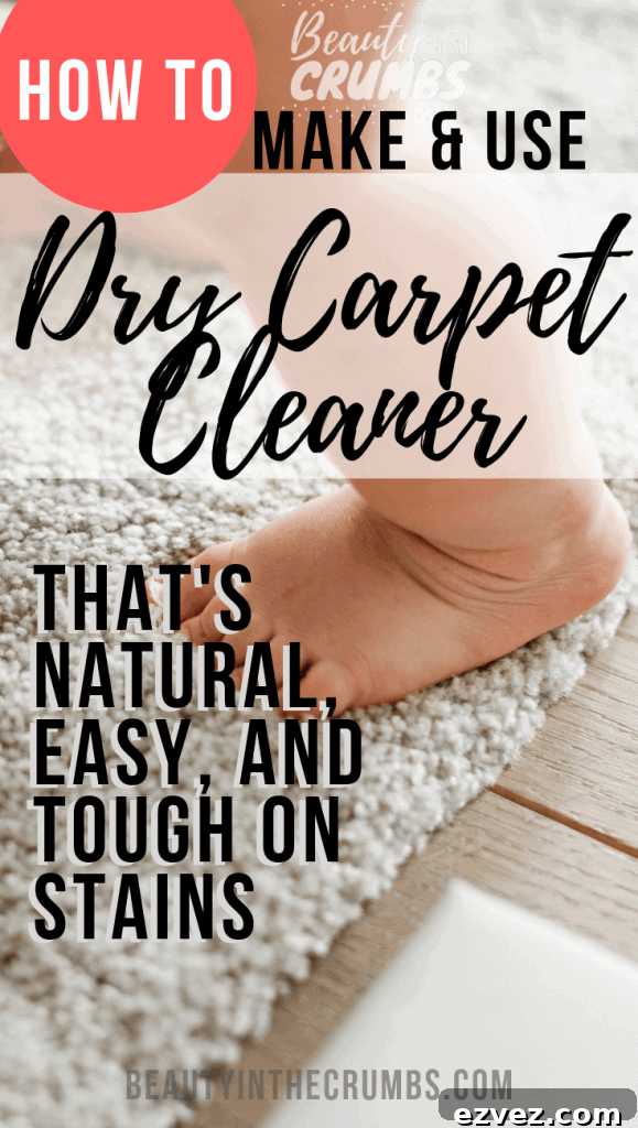 simple, natural, and non toxic DIY homemade Dry Carpet Cleaner to lift stains, deodorize, and kill built up bacteria.