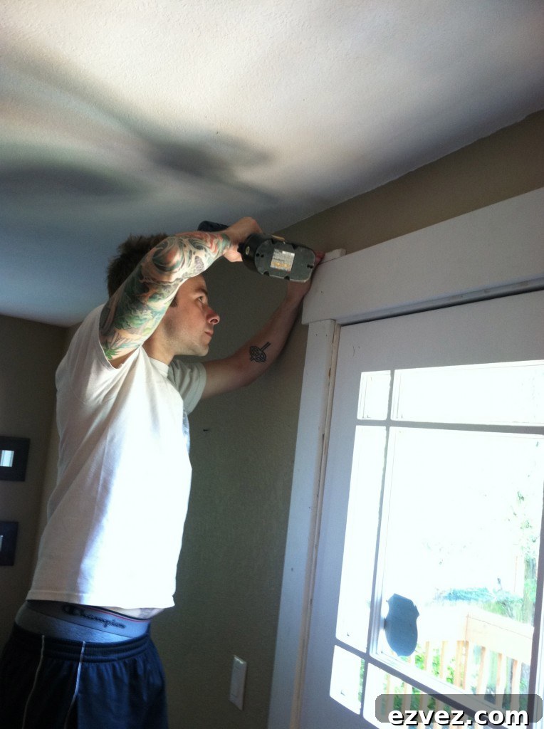 Make It Monday: DIY Decorative Door and Window Molding Guide 7 attach top