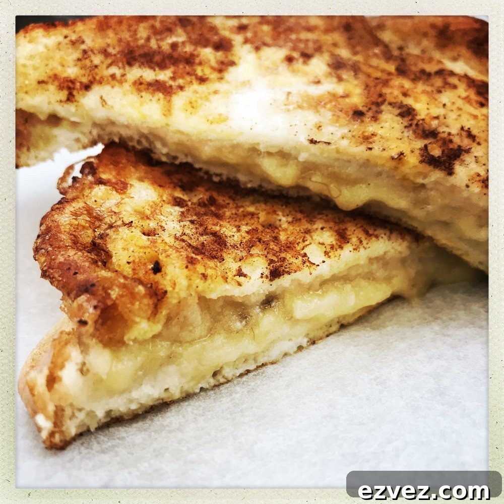 white paper with cinnamon flecked banana french toast