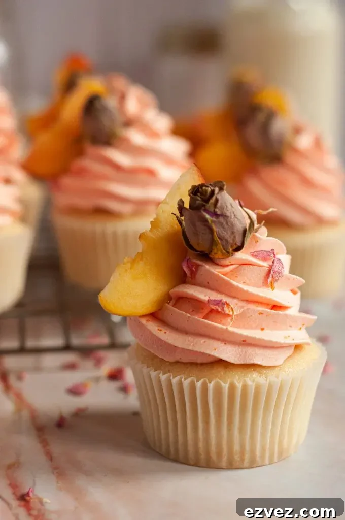 Peach Rose Cupcakes