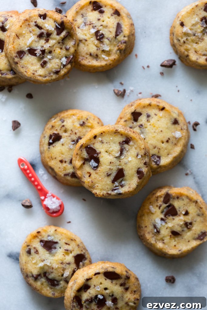 Grapefruit & Dark Chocolate Chunk Shortbread Cookies