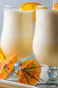 Orange Cream Slushes in two tall glasses.
