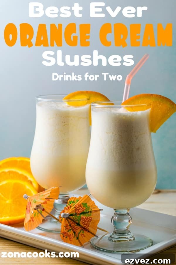 a graphic of Best Orange Cream Slushes Drinks for Two.