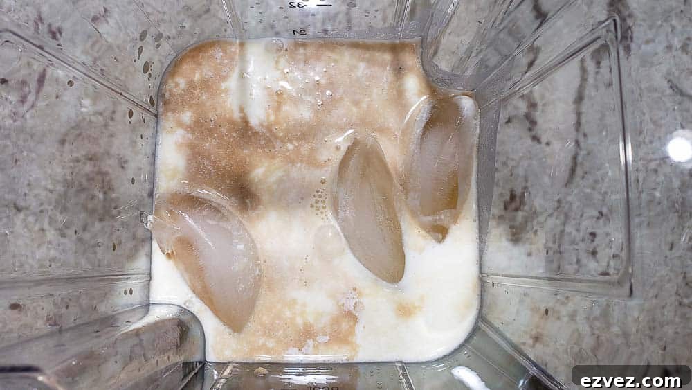 slush ingredients added to blender.