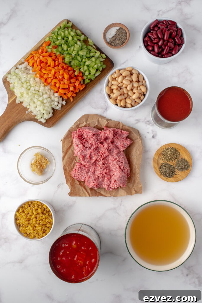 ingredients in pasta fagioli soup