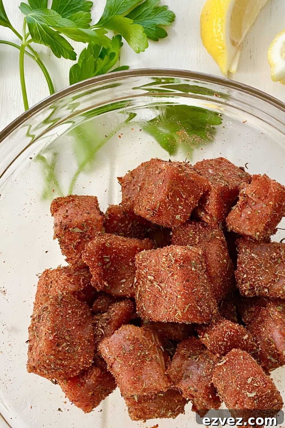 seasoned blackened tuna bites