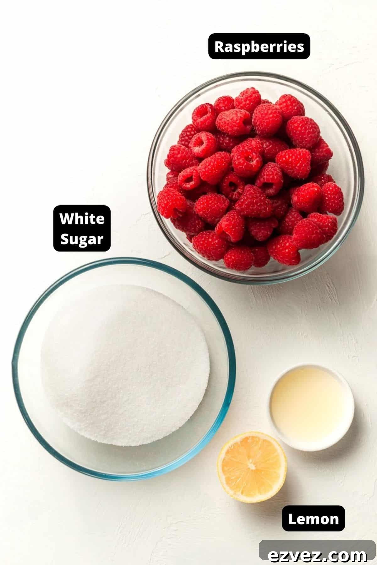 Ingredients in this recipe on a white background.