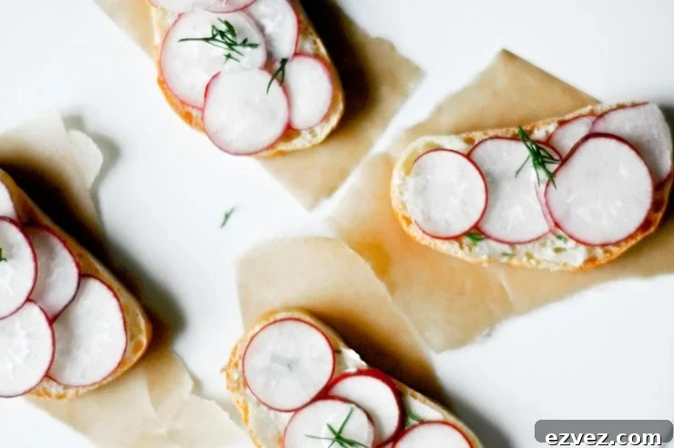 French Radish-Dill Tea Sandwiches Recipe| sophisticatedgourmet.com