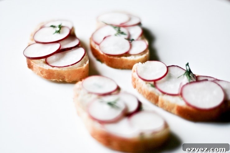 French Radish-Dill Tea Sandwiches Recipe| sophisticatedgourmet.com