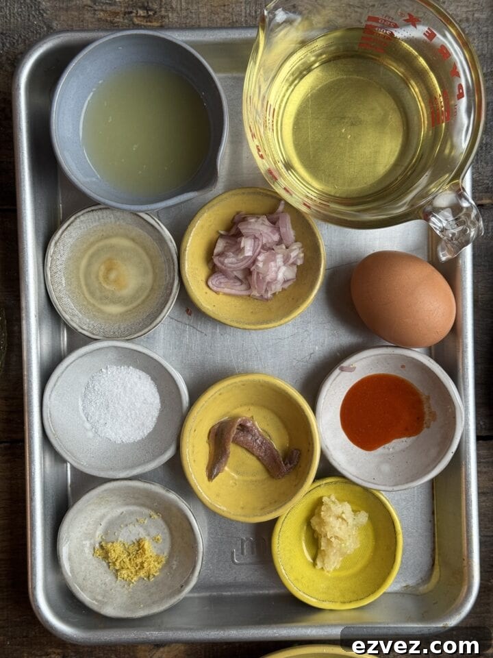 ingredients for creamy chive citrus dressing