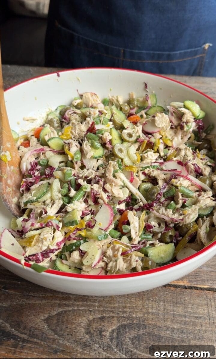 a photo of summer chicken salad in a bowl