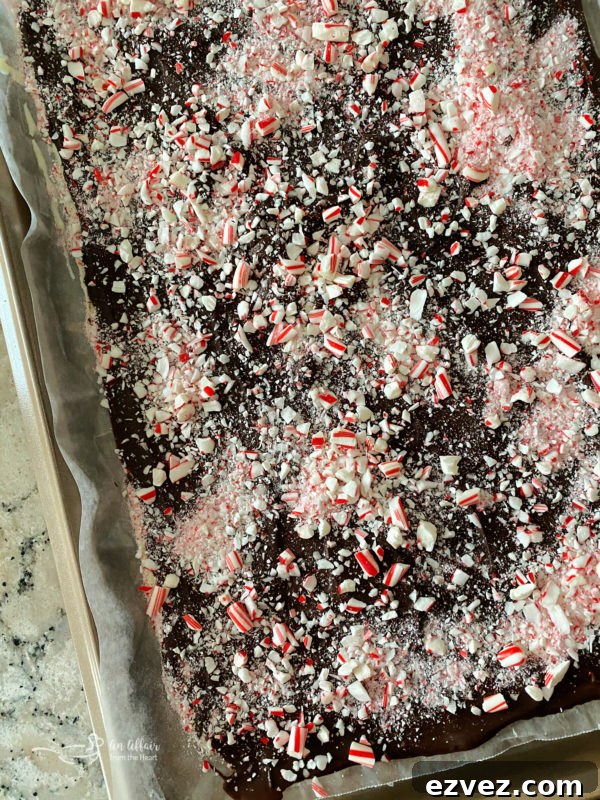 making white and dark chocolate peppermint bark