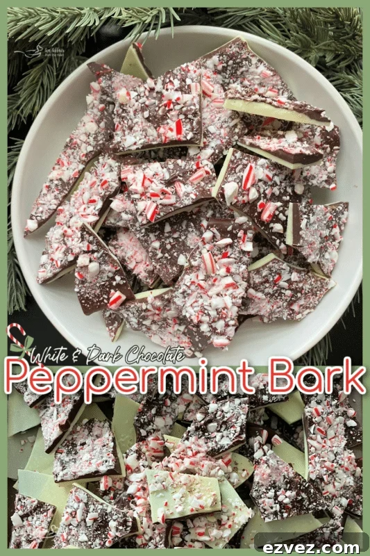 white and dark chocolate peppermint bark