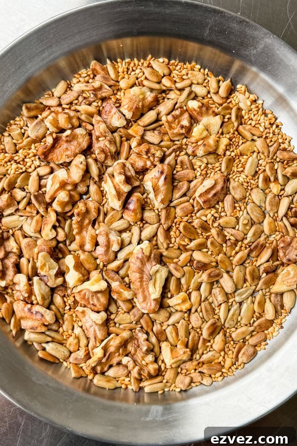 toasted nuts and seeds