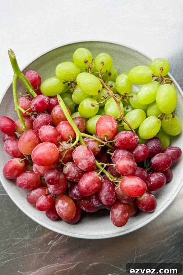 red and green grapes from California